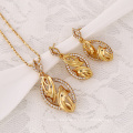 61630 fashion hot sale 18k gold dubai wedding earring and pendant gold plated jewelry sets